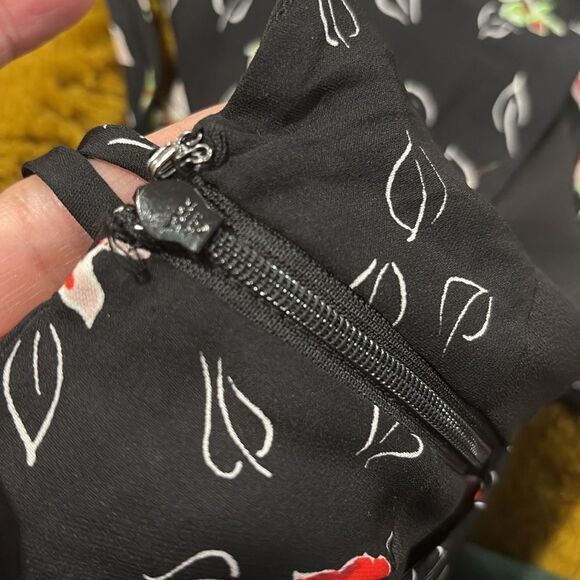 Veronica Beard Black Floral Vanity Silk Midi Skirt Size 4 - Picture 7 of 9